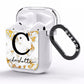 Initialled White Gold Marble with Name AirPods Clear Case Side Image