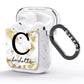 Initialled White Gold Marble with Name AirPods Glitter Case Side Image