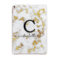 Initialled White Gold Marble with Name Apple iPad Rose Gold Case