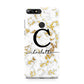 Initialled White Gold Marble with Name Huawei Y7 2018
