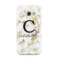 Initialled White Gold Marble with Name Samsung Galaxy A3 2017 Case on gold phone
