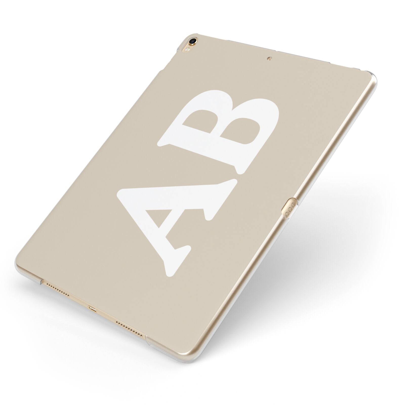 Initials Apple iPad Case on Gold iPad Side View