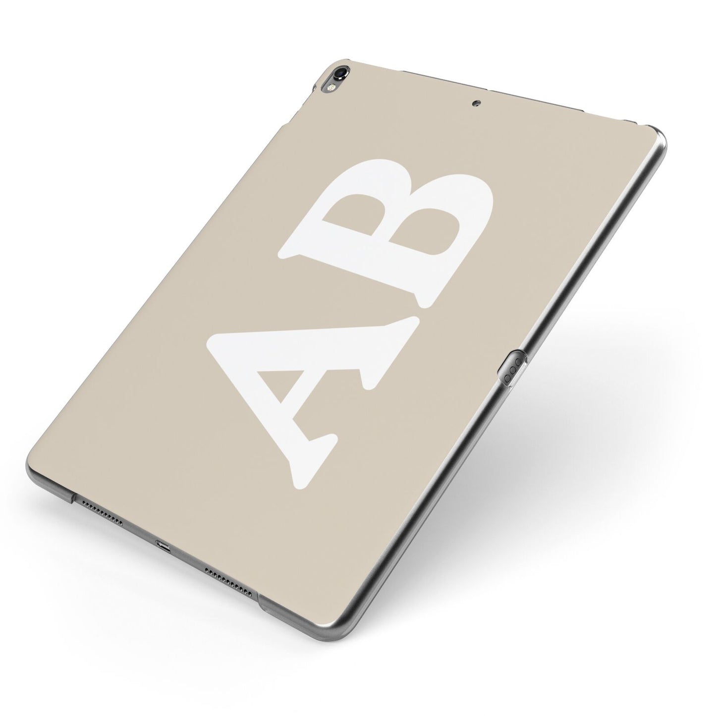 Initials Apple iPad Case on Grey iPad Side View