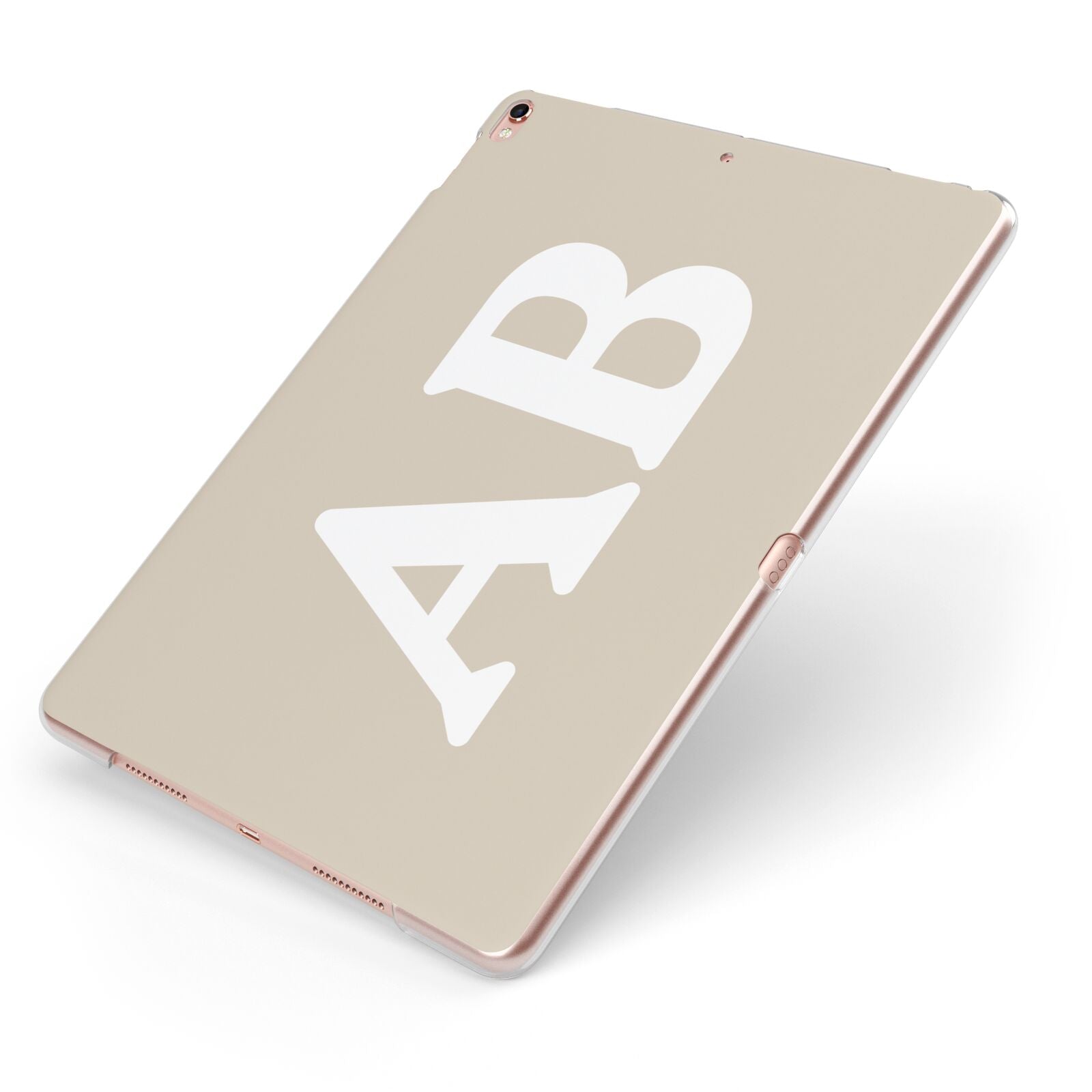 Initials Apple iPad Case on Rose Gold iPad Side View