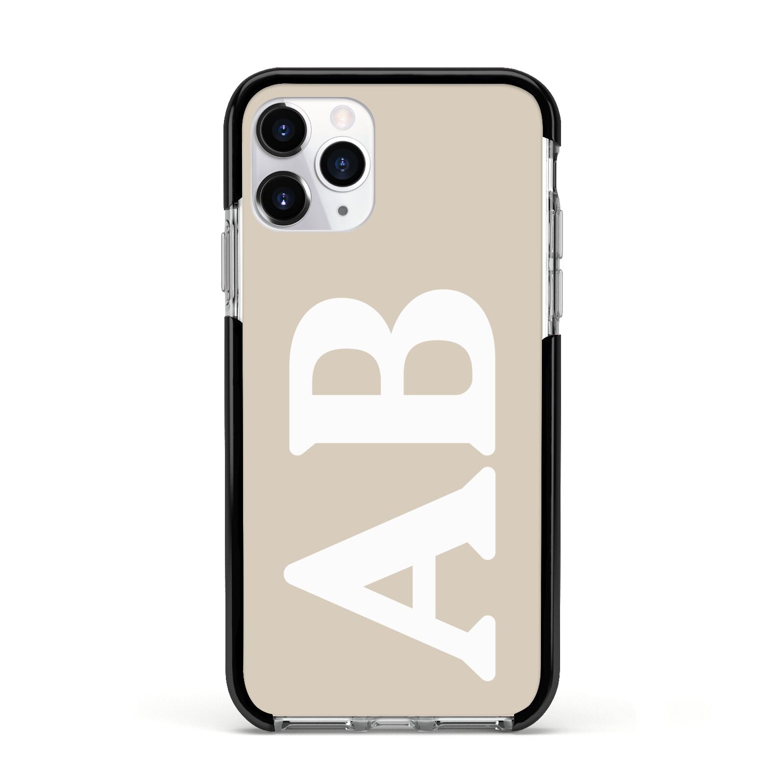 Initials Apple iPhone 11 Pro in Silver with Black Impact Case