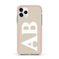 Initials Apple iPhone 11 Pro in Silver with Pink Impact Case