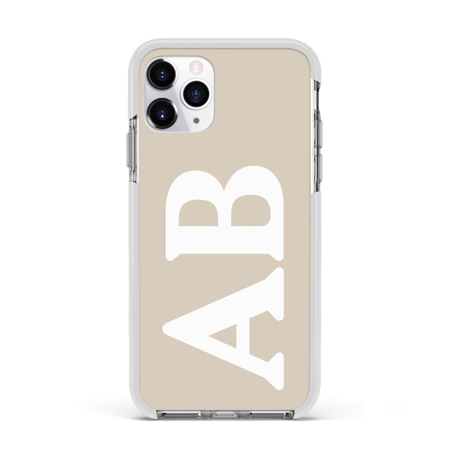 Initials Apple iPhone 11 Pro in Silver with White Impact Case