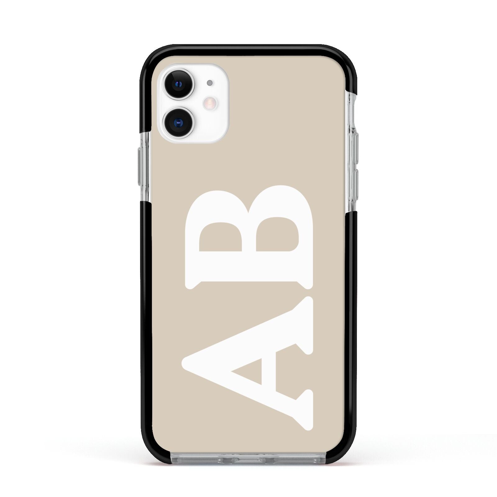 Initials Apple iPhone 11 in White with Black Impact Case