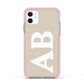 Initials Apple iPhone 11 in White with Pink Impact Case