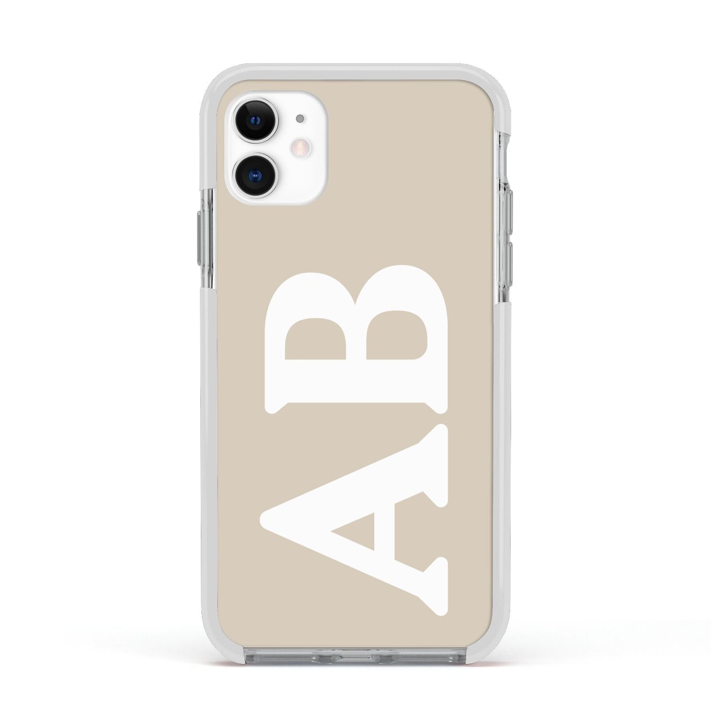 Initials Apple iPhone 11 in White with White Impact Case