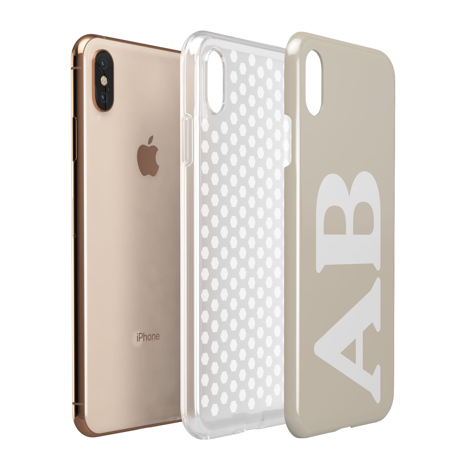 Initials Apple iPhone Xs Max 3D Tough Case Expanded View