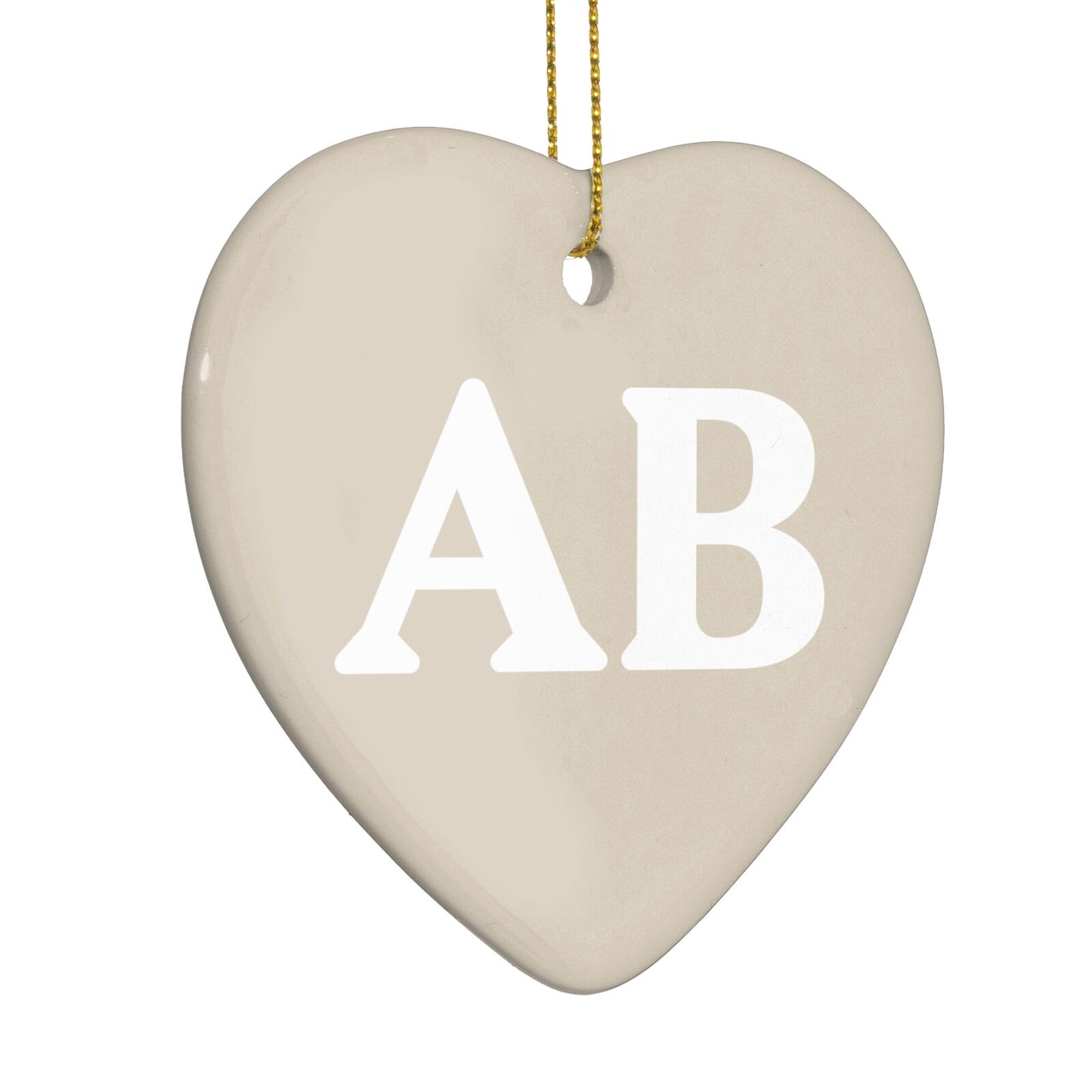 Initials Heart Decoration Side Angle