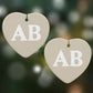 Initials Heart Decoration on Christmas Background