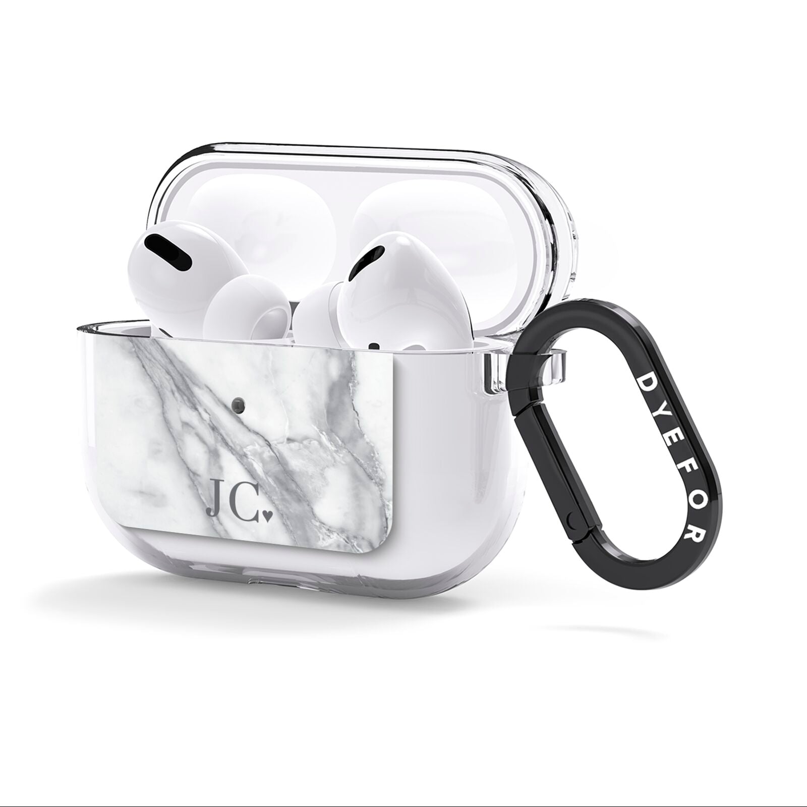 Initials Love Heart AirPods Clear Case 3rd Gen Side Image