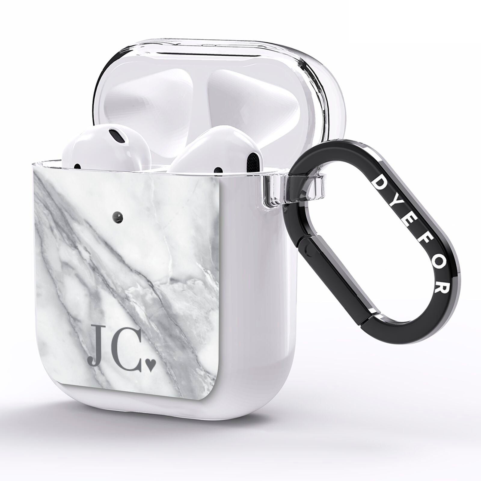Initials Love Heart AirPods Clear Case Side Image