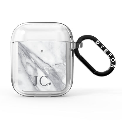 Initials Love Heart AirPods Clear Case