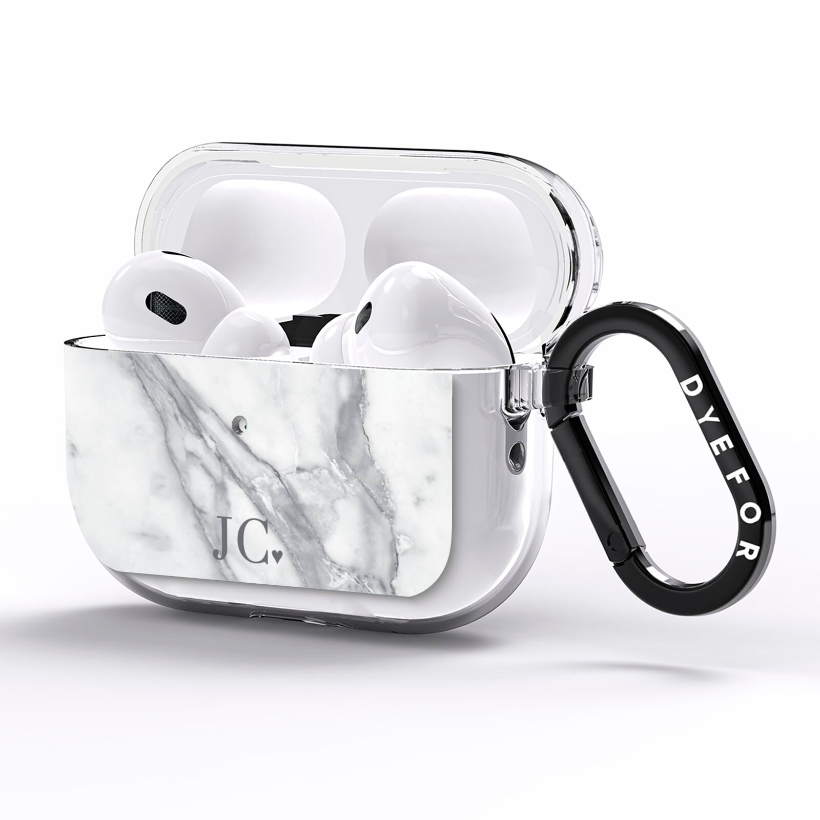 Initials Love Heart AirPods Pro Clear Case Side Image