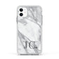 Initials Love Heart Apple iPhone 11 in White with White Impact Case