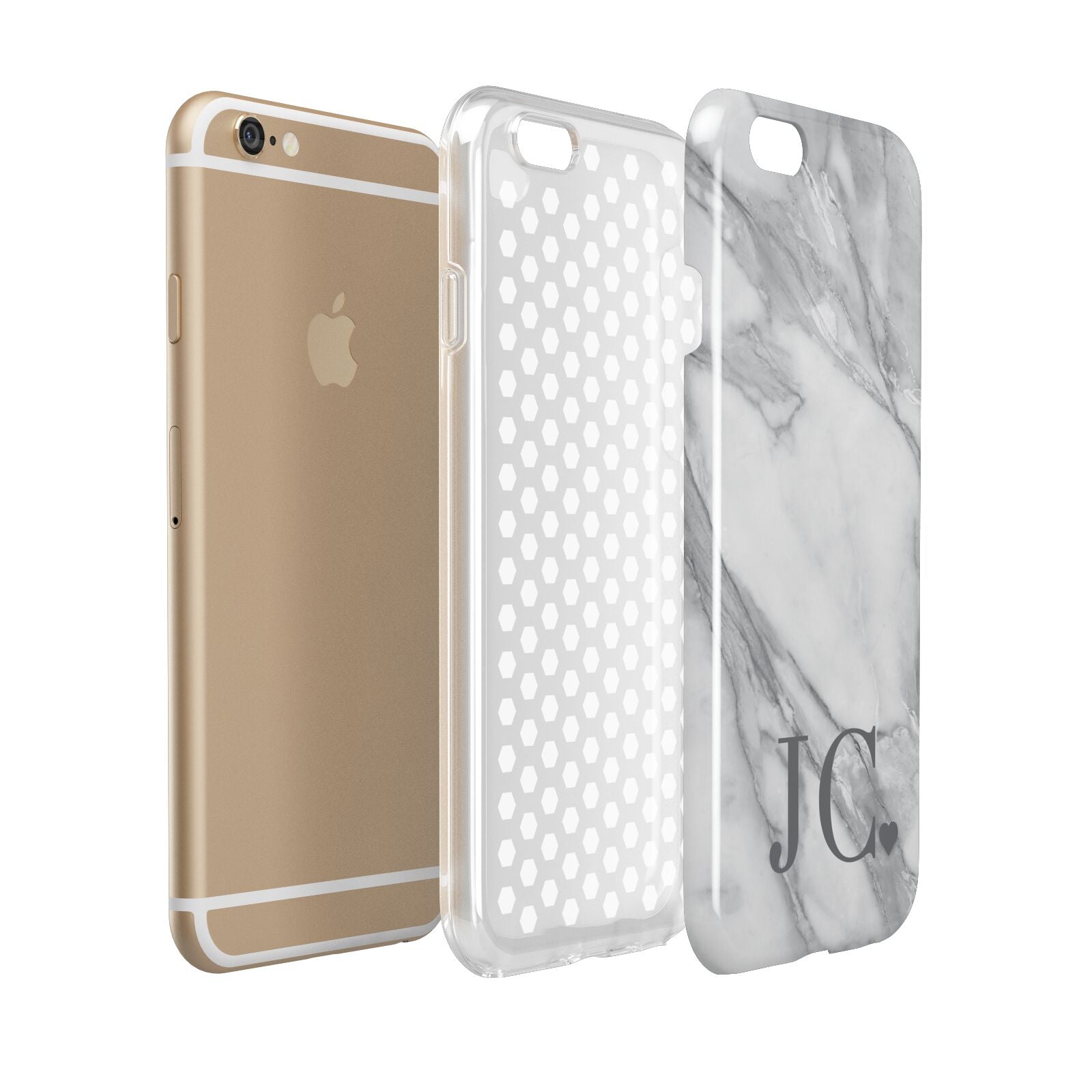 Initials Love Heart Apple iPhone 6 3D Tough Case Expanded view