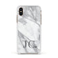 Initials Love Heart Apple iPhone Xs Impact Case White Edge on Gold Phone