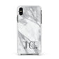 Initials Love Heart Apple iPhone Xs Max Impact Case White Edge on Black Phone