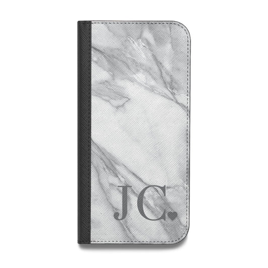 Initials Love Heart Vegan Leather Flip iPhone Case