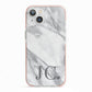 Initials Love Heart iPhone 13 TPU Impact Case with Pink Edges