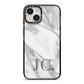 Initials Love Heart iPhone 14 Black Impact Case on Silver phone