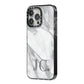 Initials Love Heart iPhone 14 Pro Max Black Impact Case Side Angle on Silver phone