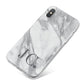 Initials Love Heart iPhone X Bumper Case on Silver iPhone