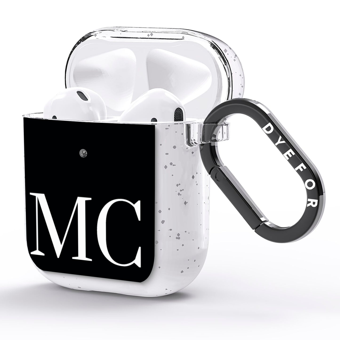 Initials Personalised 1 AirPods Glitter Case Side Image