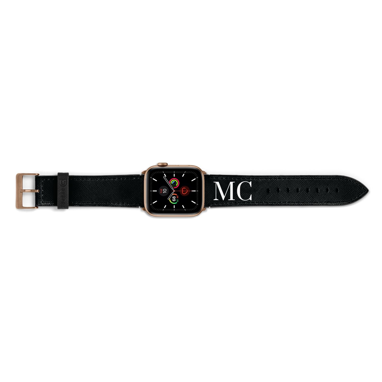 Initials Personalised 1 Apple Watch Strap Landscape Image Gold Hardware
