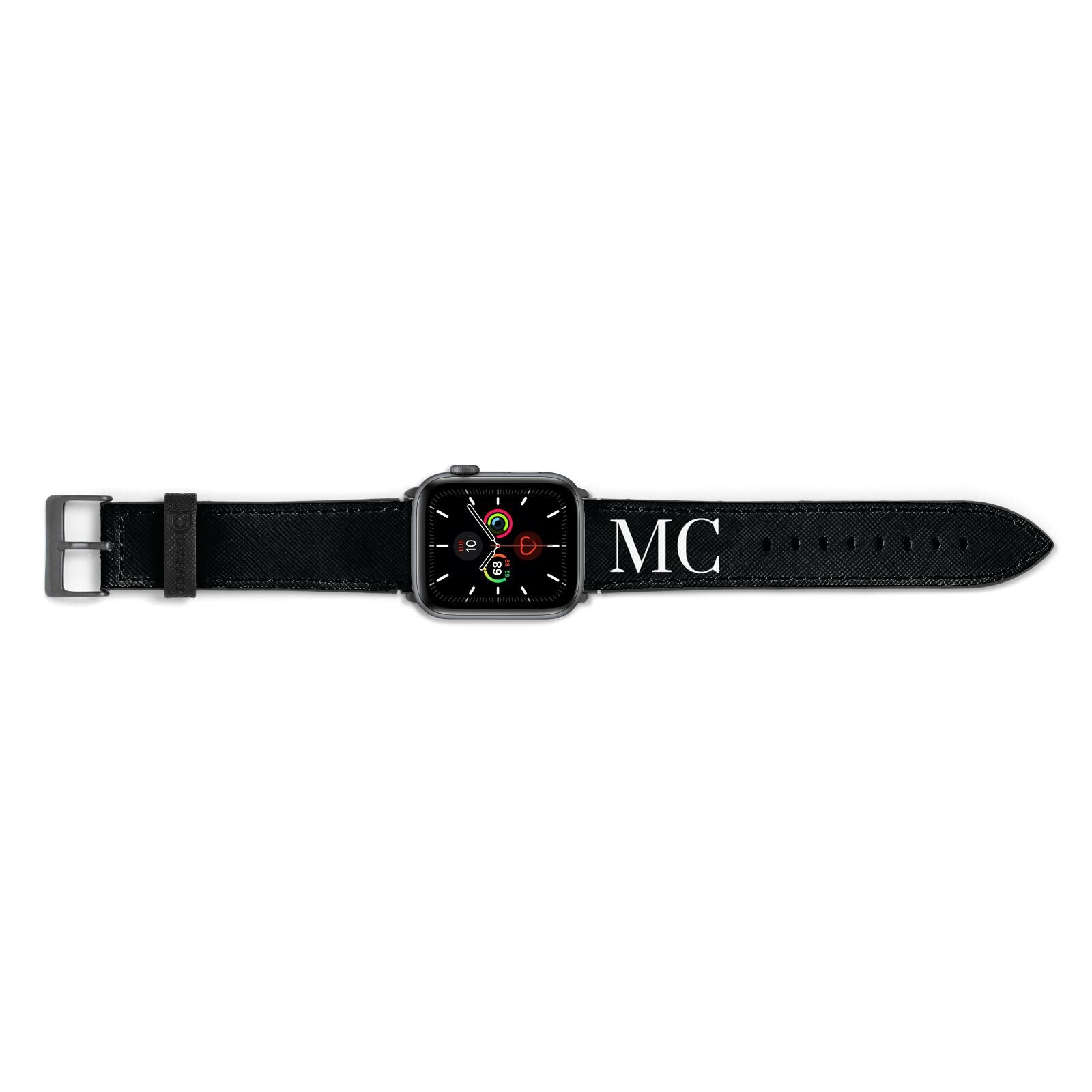 Initials Personalised 1 Apple Watch Strap Landscape Image Space Grey Hardware