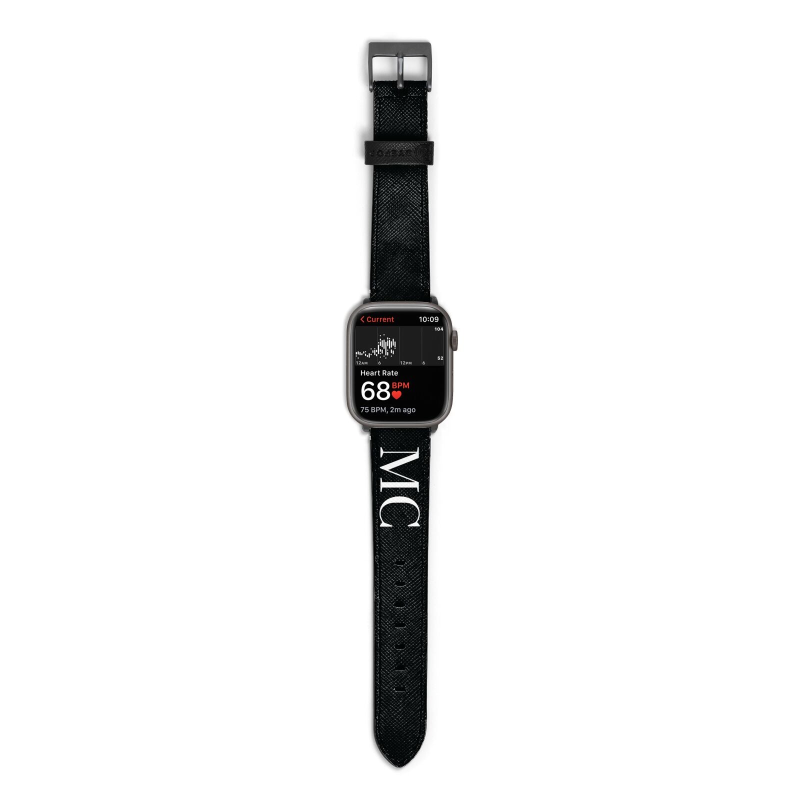 Initials Personalised 1 Apple Watch Strap Size 38mm with Space Grey Hardware
