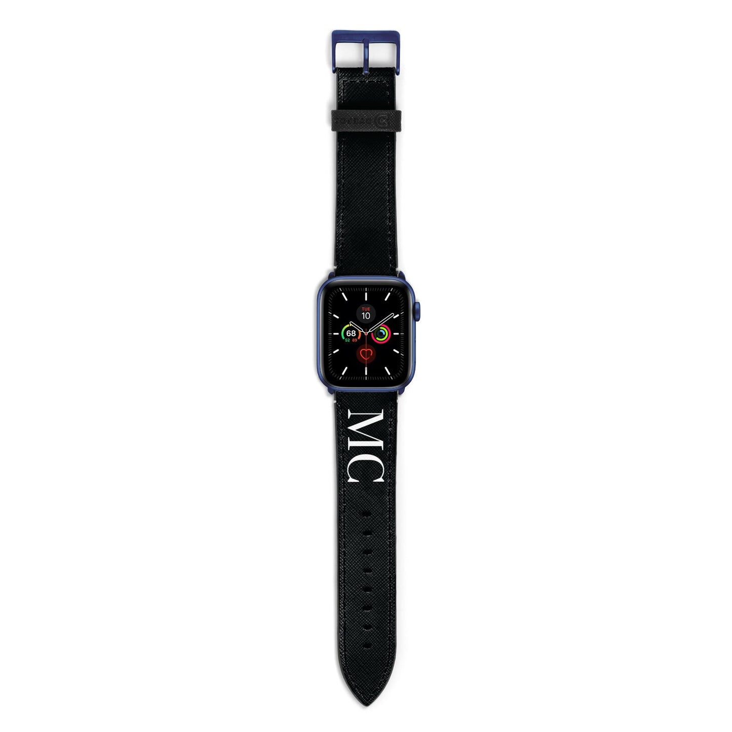Initials Personalised 1 Apple Watch Strap with Blue Hardware