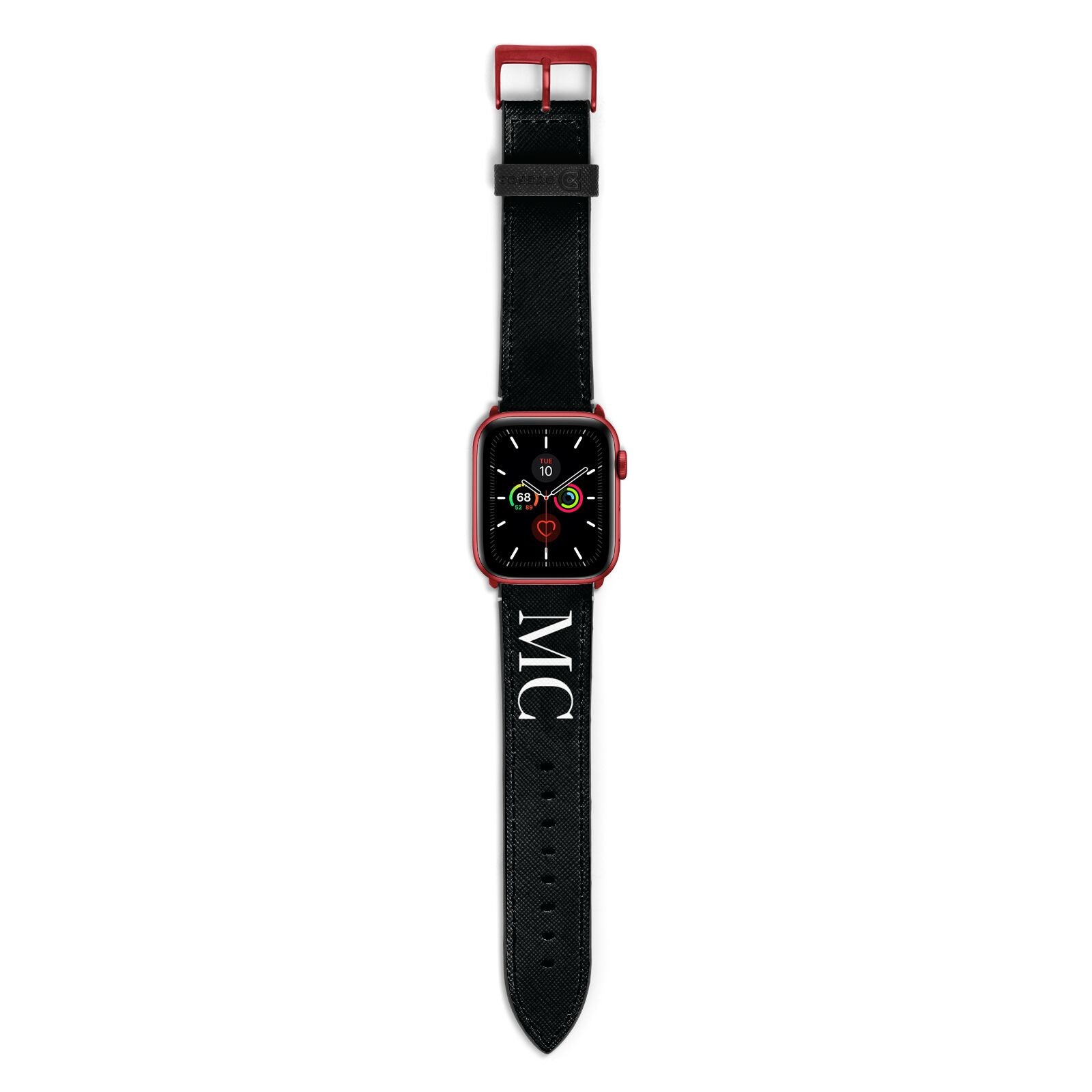 Initials Personalised 1 Apple Watch Strap with Red Hardware