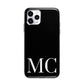 Initials Personalised 1 Apple iPhone 11 Pro Max in Silver with Bumper Case