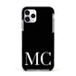 Initials Personalised 1 Apple iPhone 11 Pro in Silver with Black Impact Case