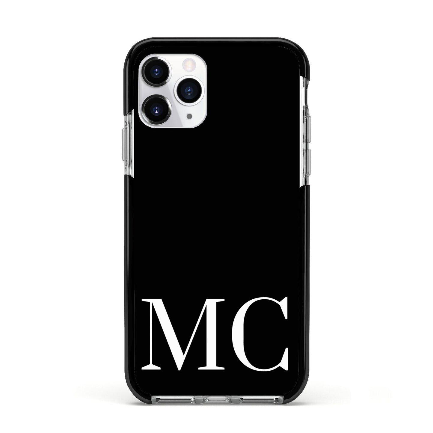 Initials Personalised 1 Apple iPhone 11 Pro in Silver with Black Impact Case
