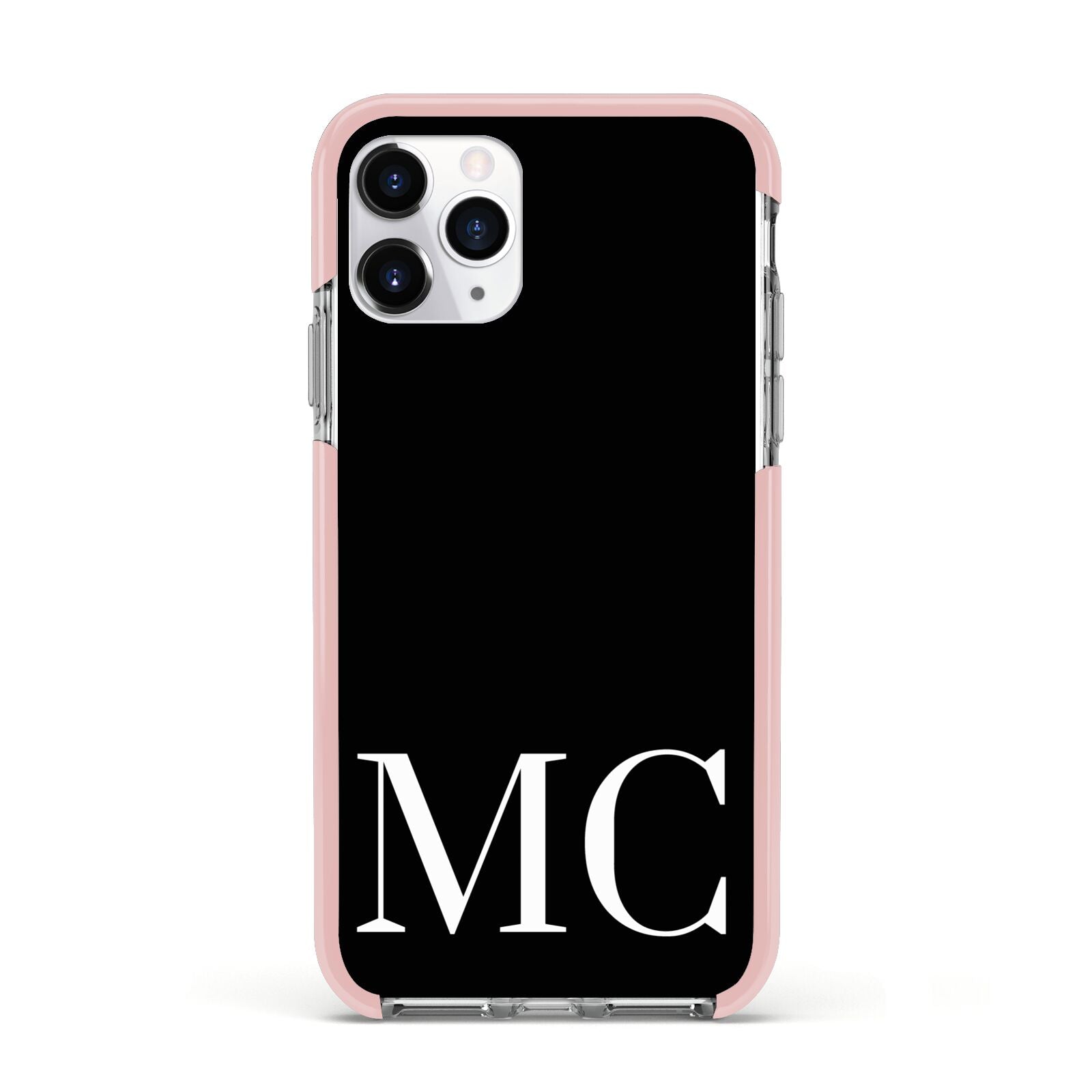 Initials Personalised 1 Apple iPhone 11 Pro in Silver with Pink Impact Case