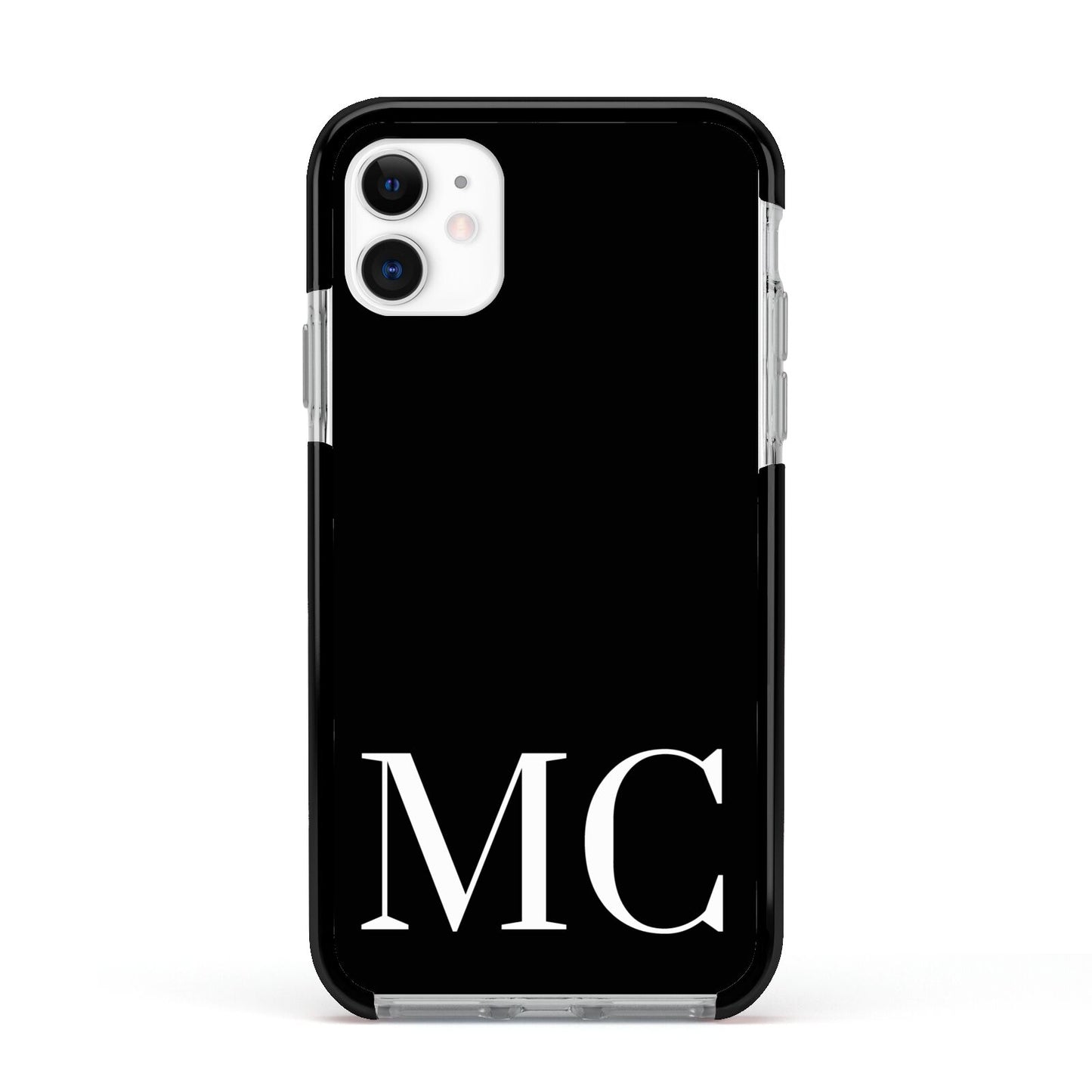 Initials Personalised 1 Apple iPhone 11 in White with Black Impact Case