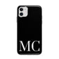Initials Personalised 1 Apple iPhone 11 in White with Bumper Case