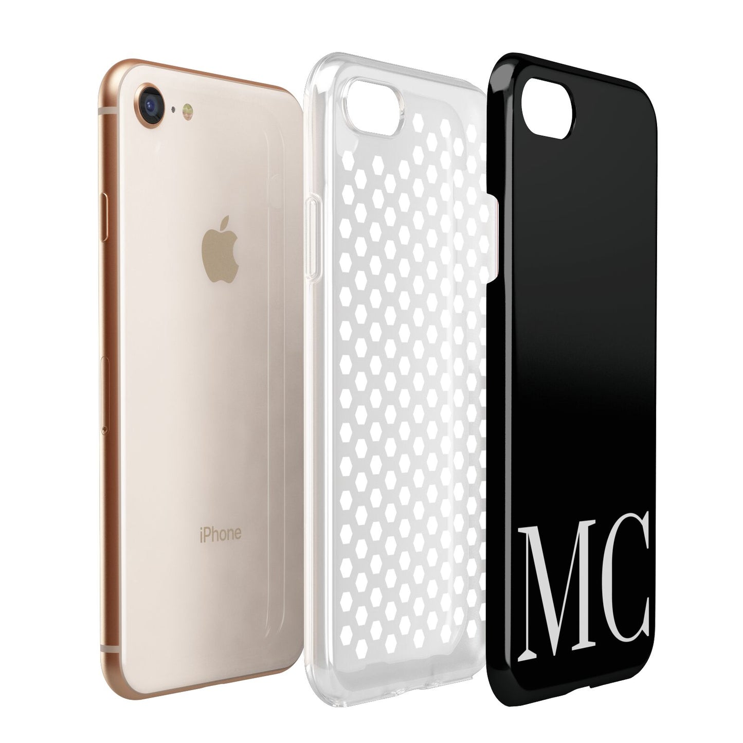 Initials Personalised 1 Apple iPhone 7 8 3D Tough Case Expanded View