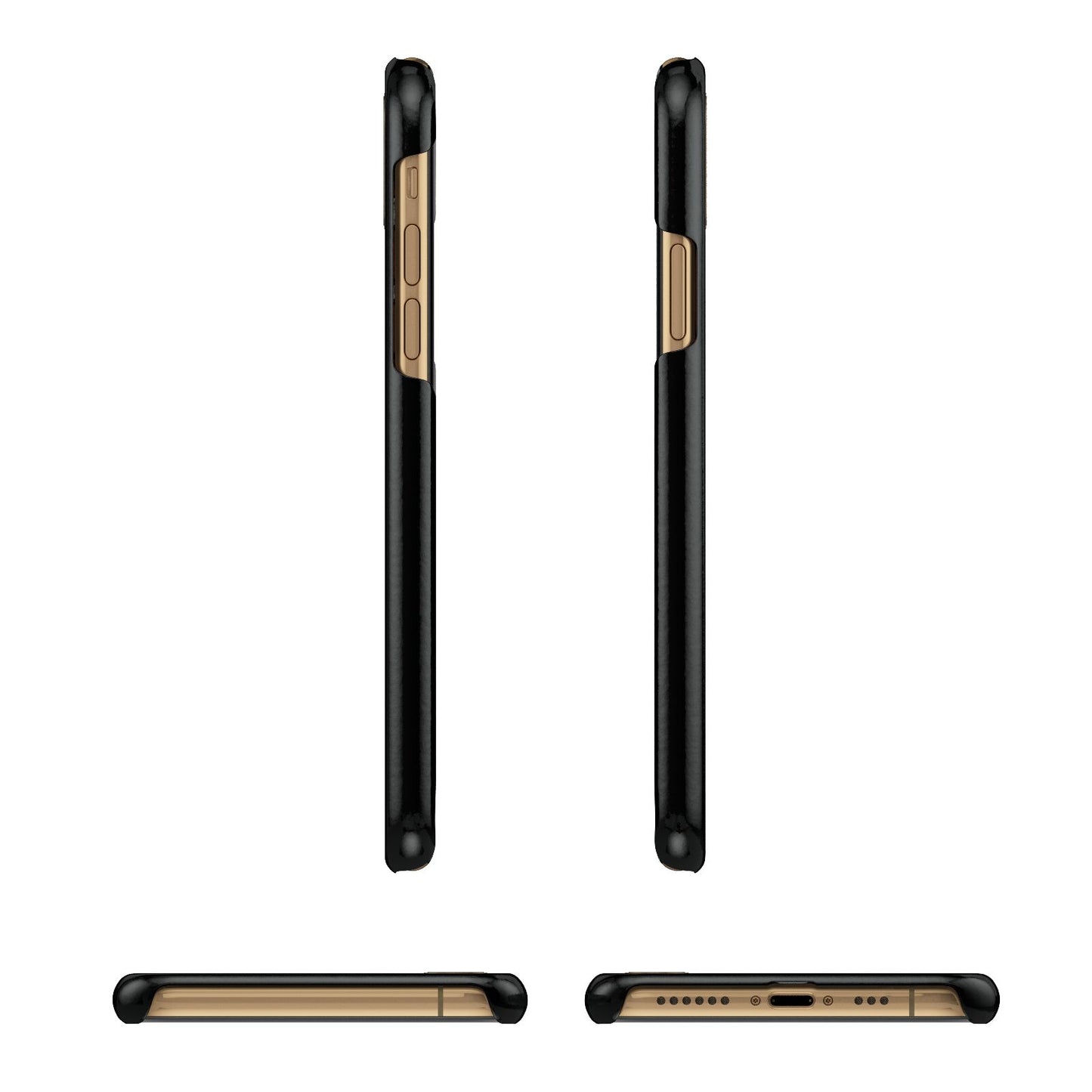 Initials Personalised 1 Apple iPhone Xs 3D Wrap Snap Case Angled Images