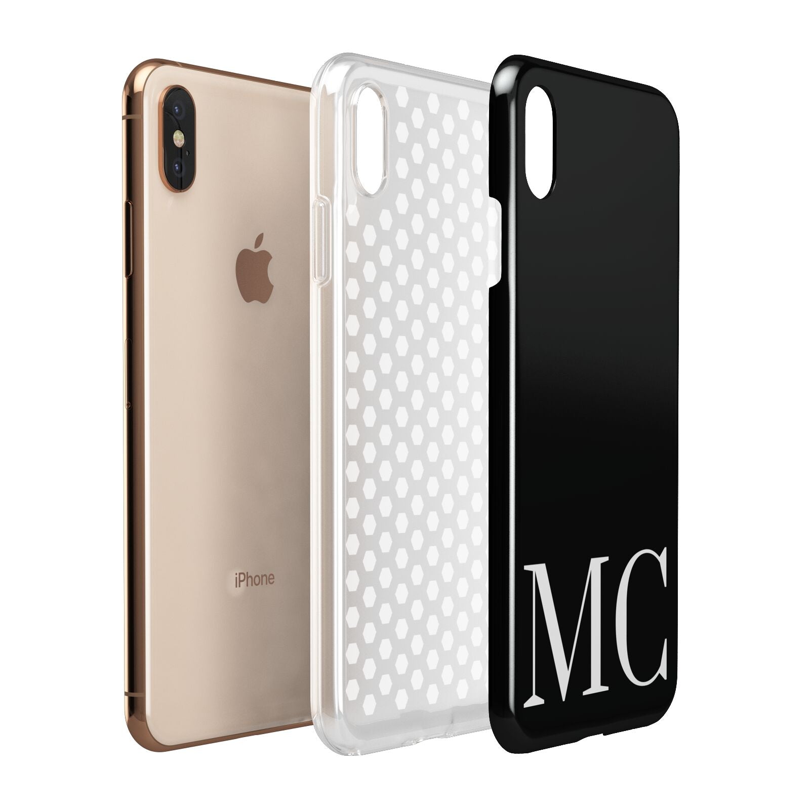 Initials Personalised 1 Apple iPhone Xs Max 3D Tough Case Expanded View