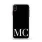 Initials Personalised 1 Apple iPhone Xs Max Impact Case White Edge on Gold Phone