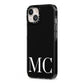 Initials Personalised 1 iPhone 13 Black Impact Case Side Angle on Silver phone