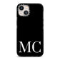 Initials Personalised 1 iPhone 13 Black Impact Case on Silver phone
