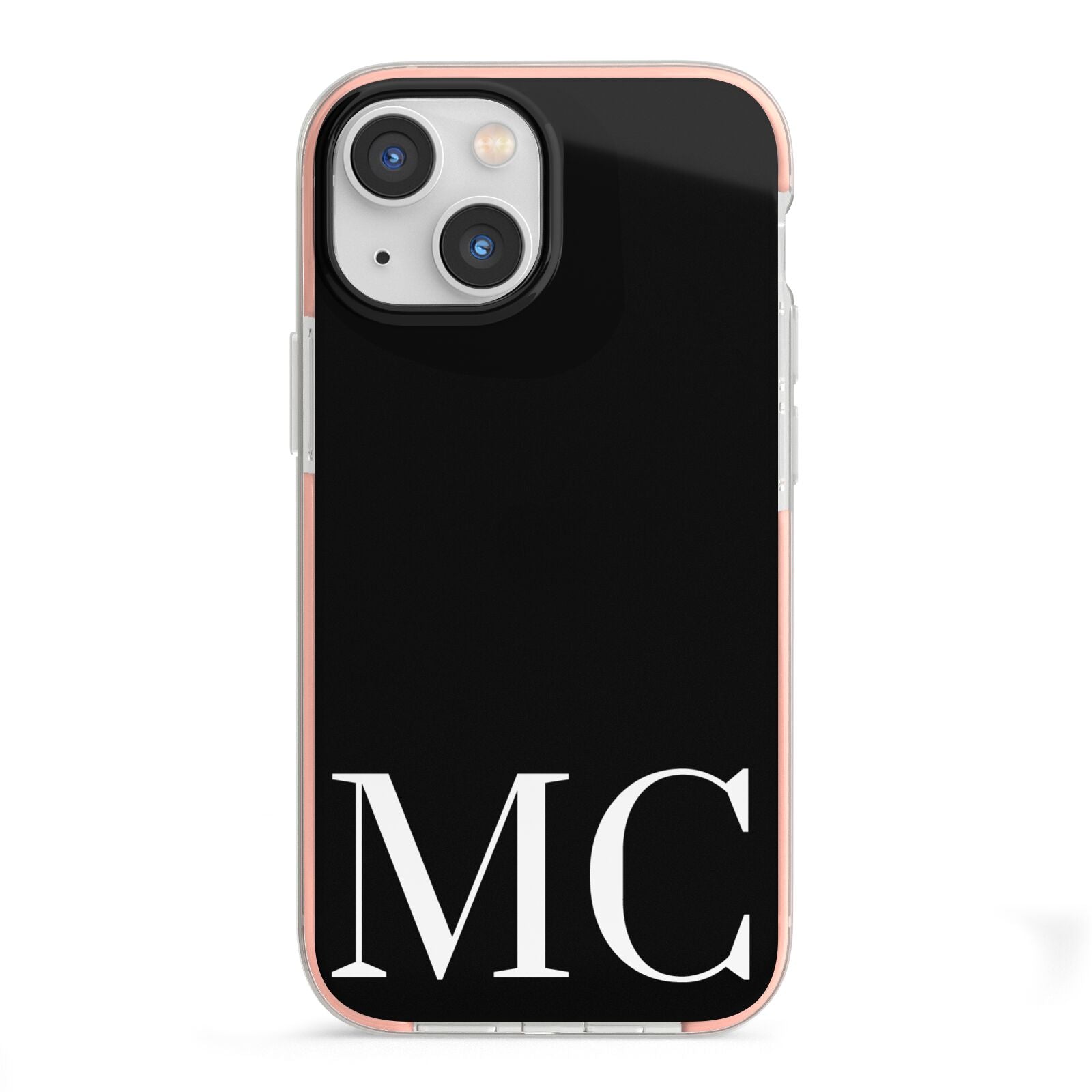 Initials Personalised 1 iPhone 13 Mini TPU Impact Case with Pink Edges