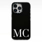 Initials Personalised 1 iPhone 13 Pro Black Impact Case on Silver phone